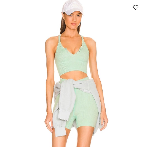 NWT Free People Movement Turquoise Mint Free Throw Ribbed Biker Short Medium - Picture 4 of 4